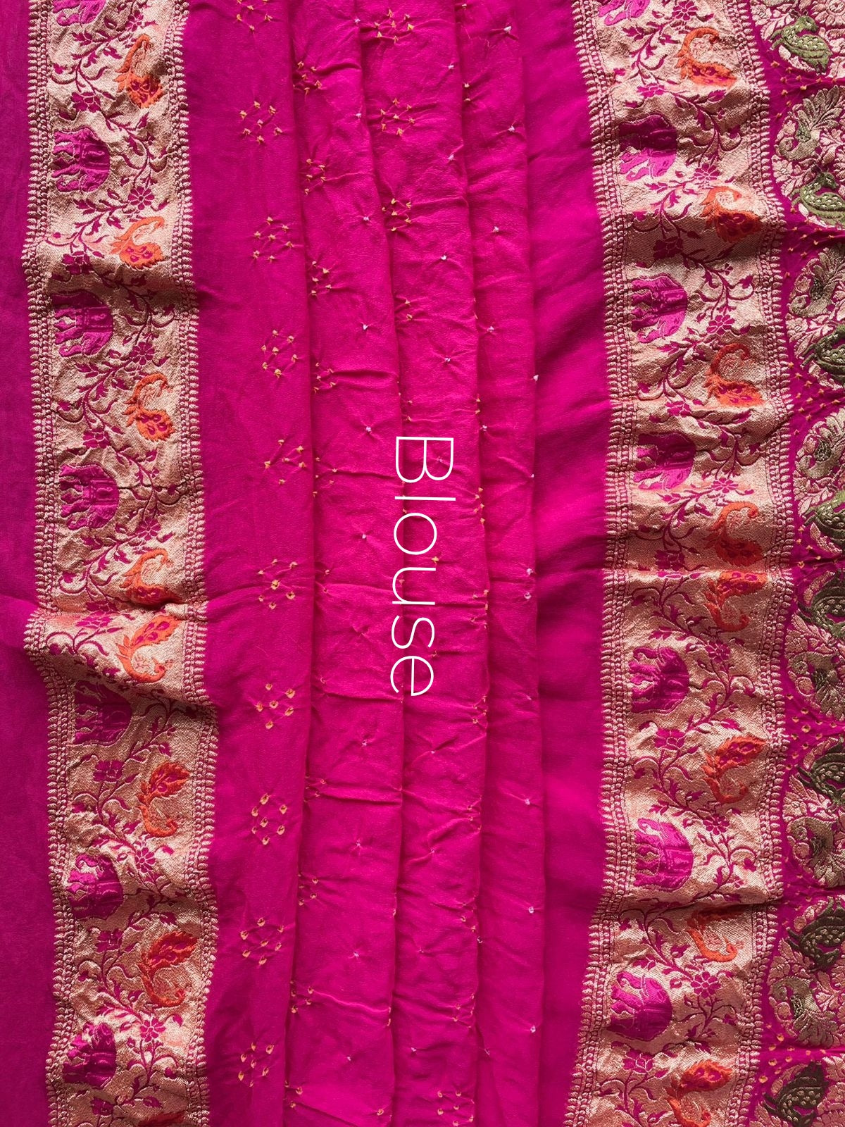 Vritti - Pink Tilfi Meenakari Bandhani Saree