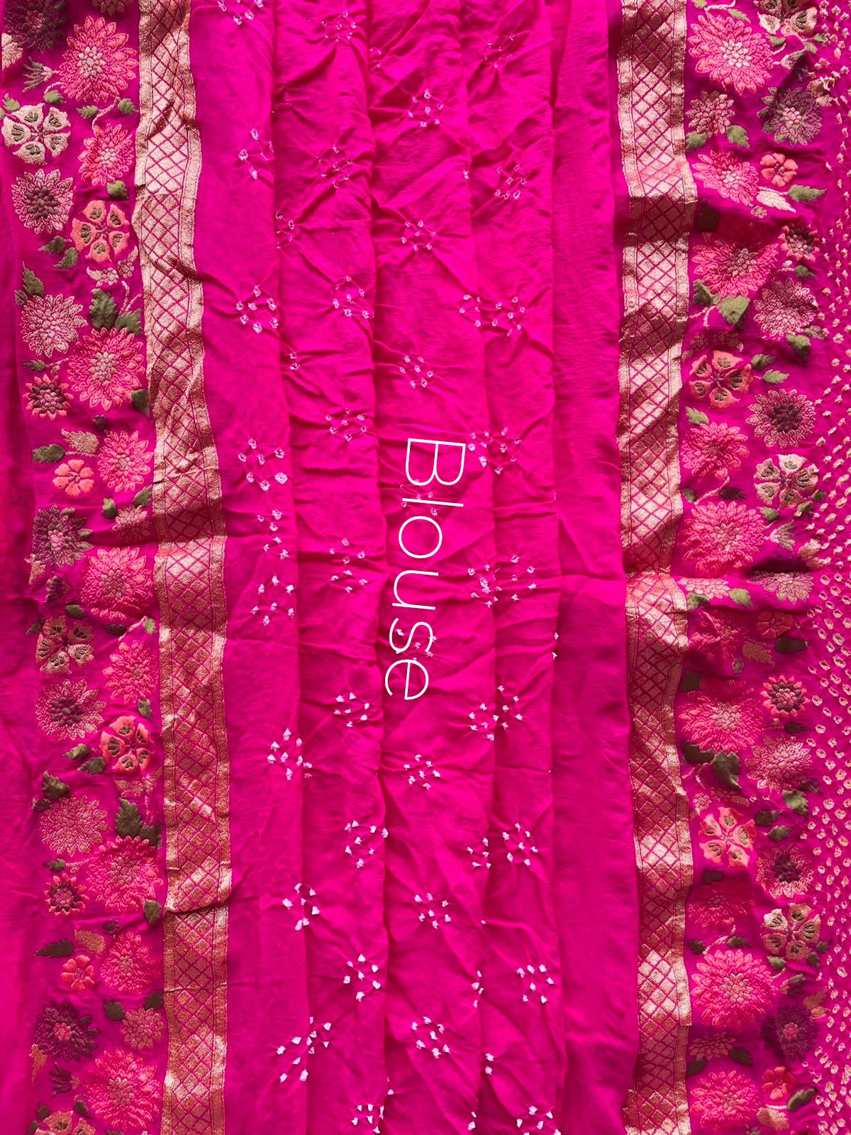Yukti - Pink & Orange Tilfi Meenakari Bandhani Saree