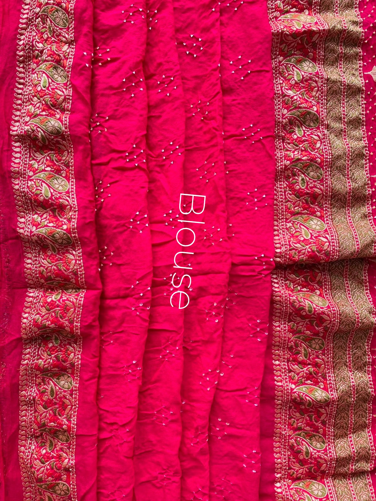 Shriya - Red Tilfi Meenakari Bandhani Saree