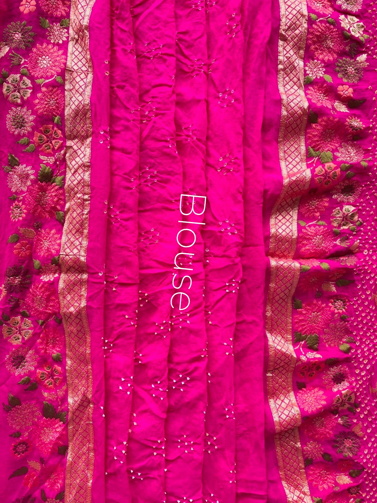 Tanuja - Pink & Peach Tilfi Meenakari Bandhani Saree