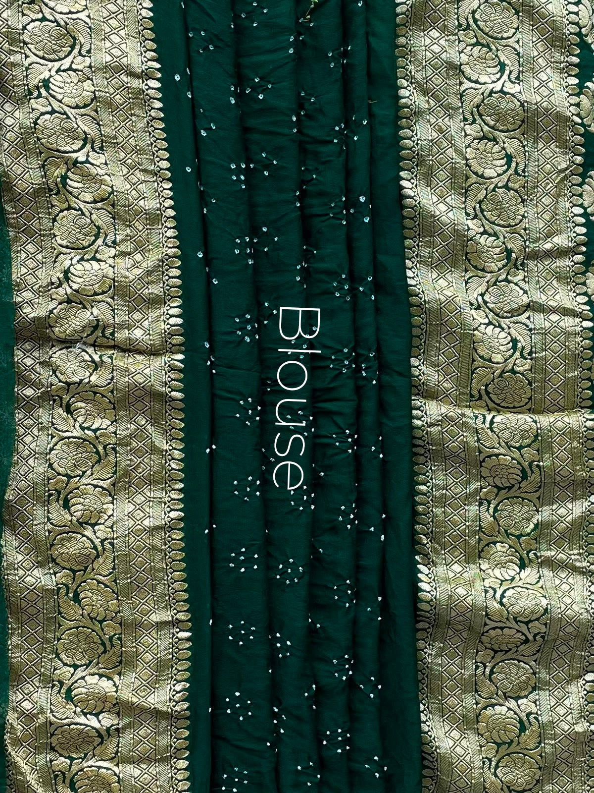 Mishka - Green Bandhani Banarasi Saree