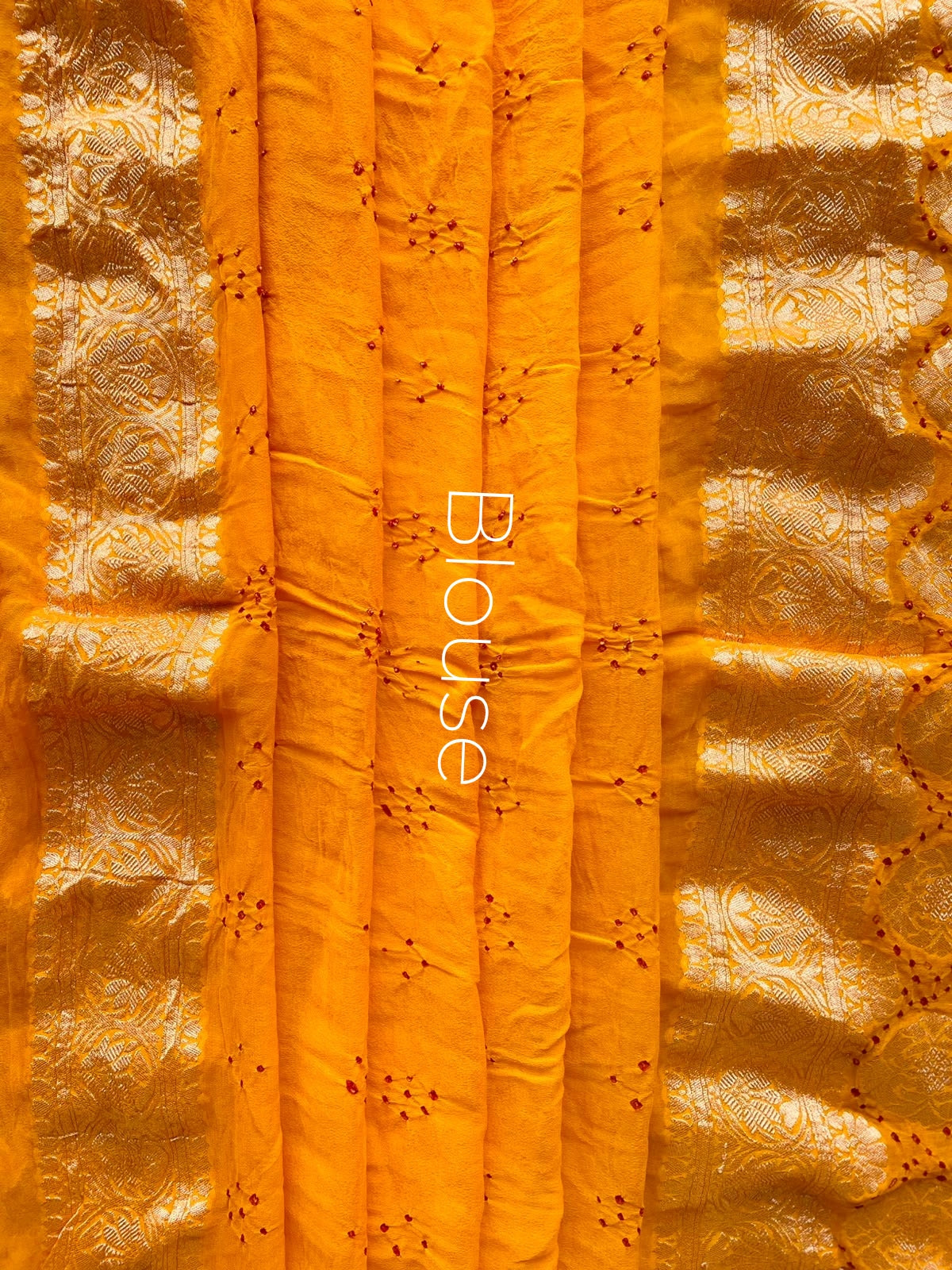 Mihika - Yellow Bandhani Banarasi Saree