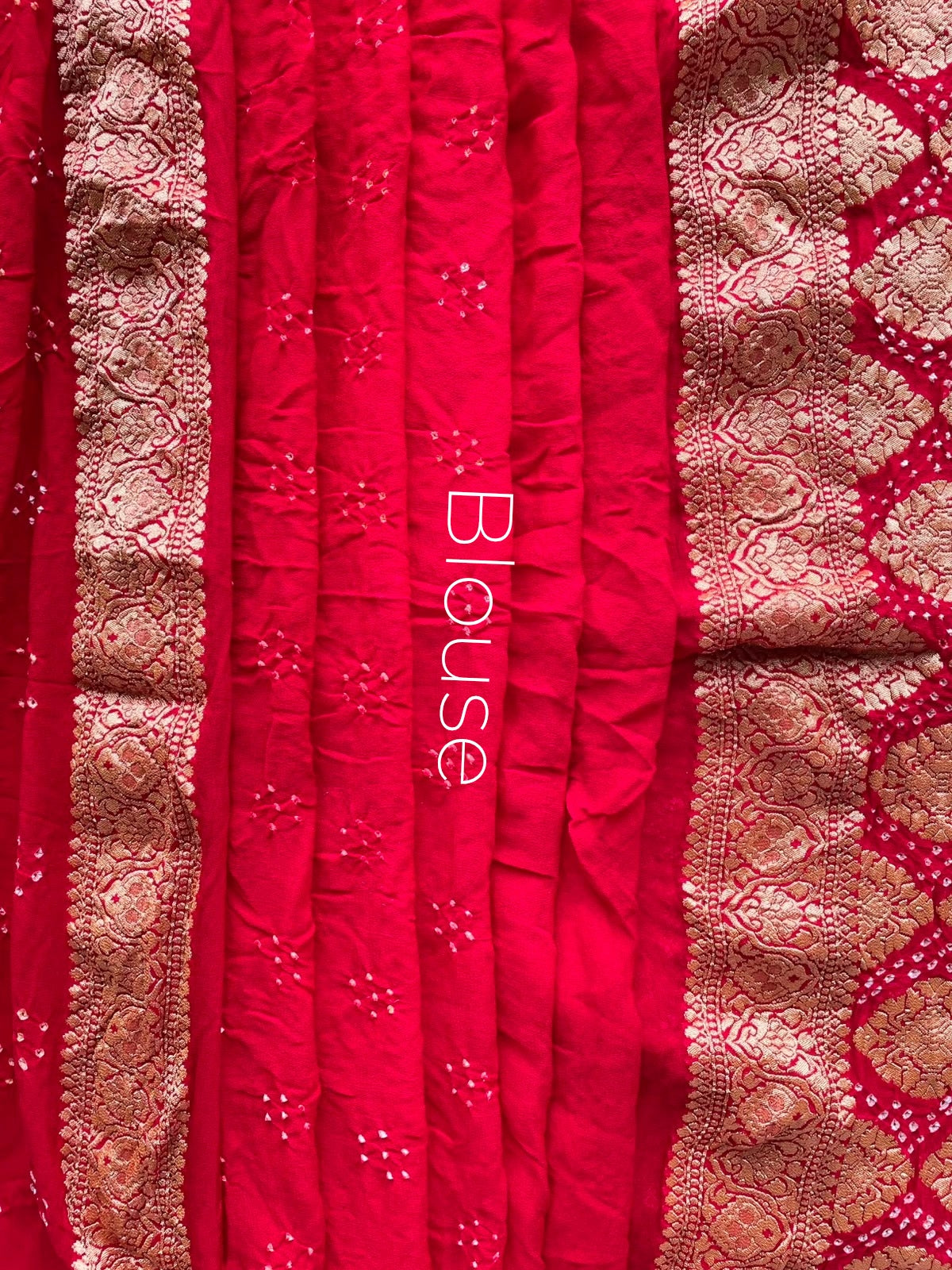 Vrinda - Red Bandhani Banarasi Saree