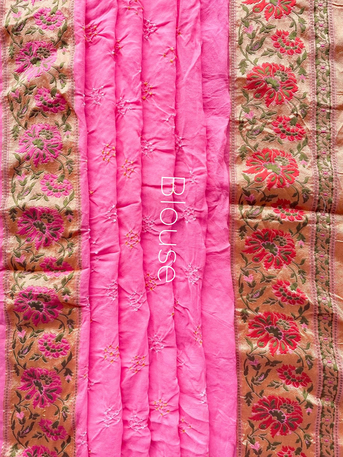 Gargi - Peach Tilfi Meenakari Bandhani Saree