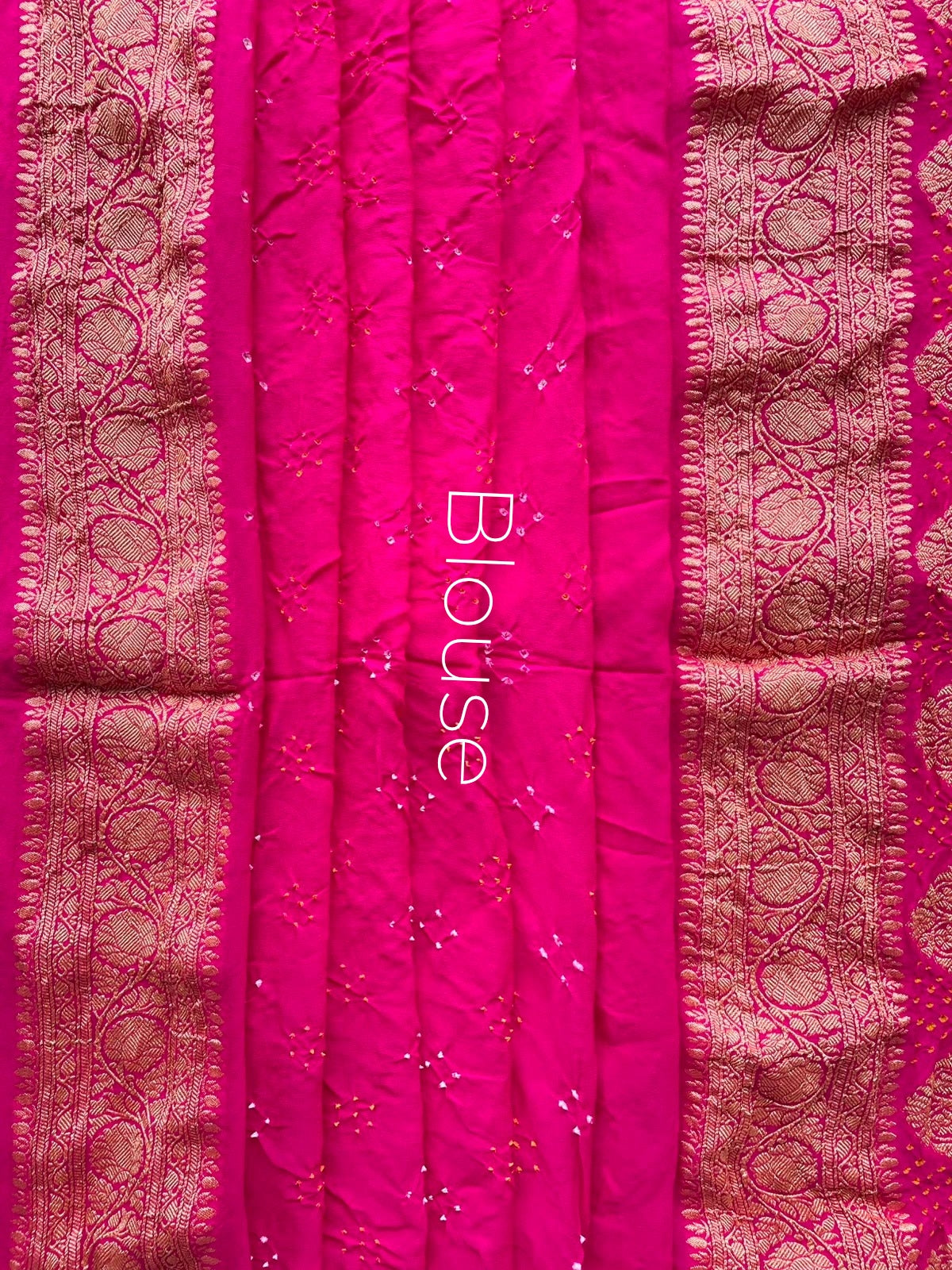 Smitha - Pink & Peach Bandhani Banarasi Saree