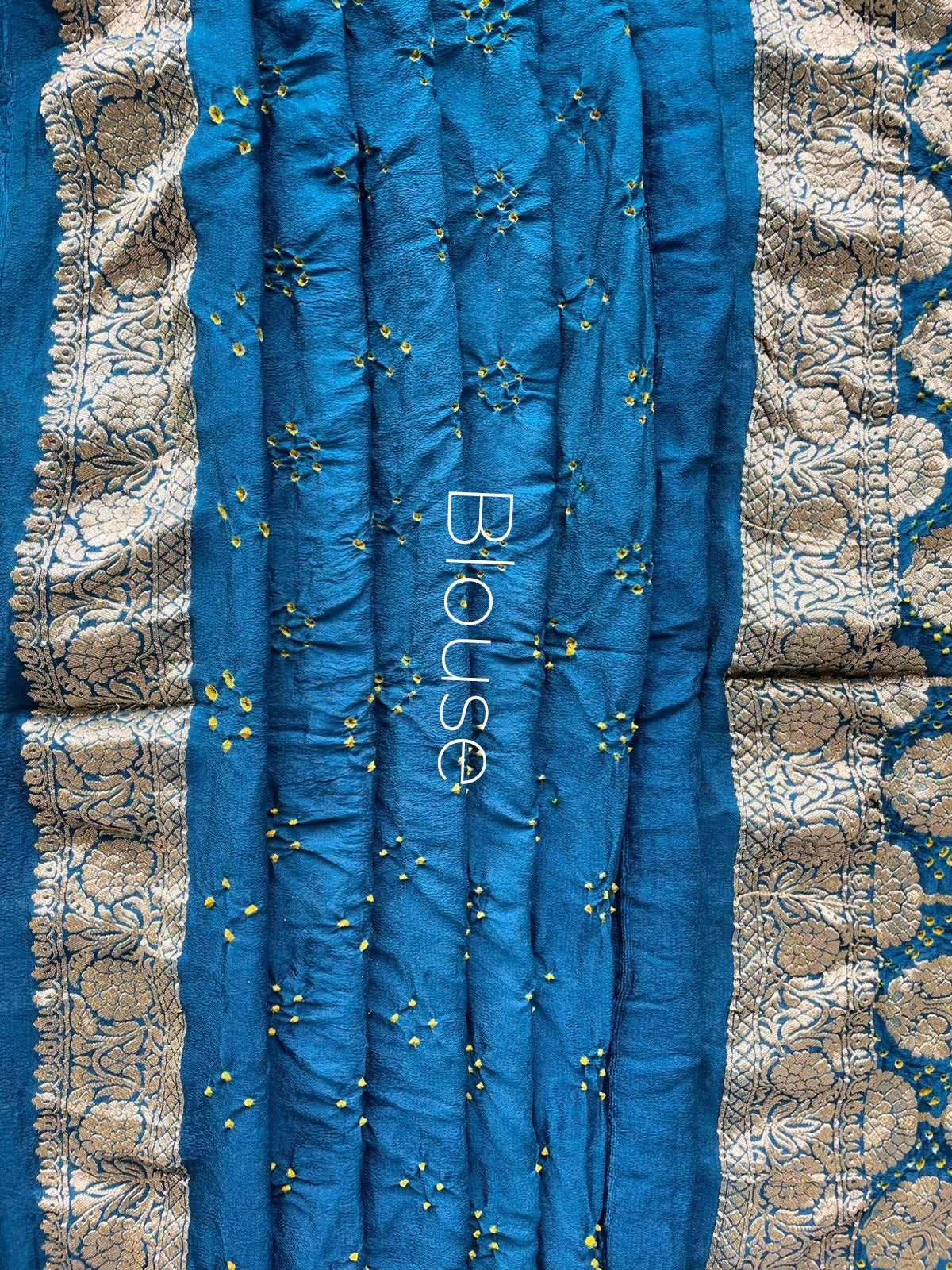 Vritika - Shaded Blue Bandhani Banarasi Saree