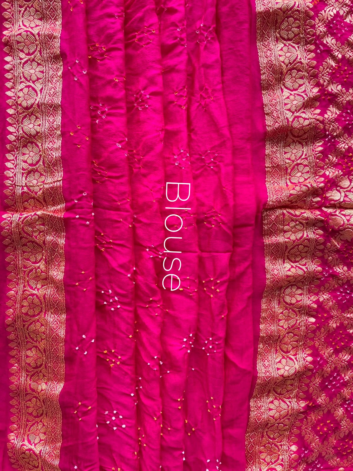 Divya - Pink & Peach Bandhani Banarasi Saree