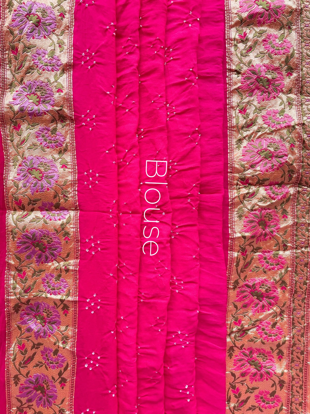 Kritika - Rani Pink Tilfi Meenakari Bandhani Saree