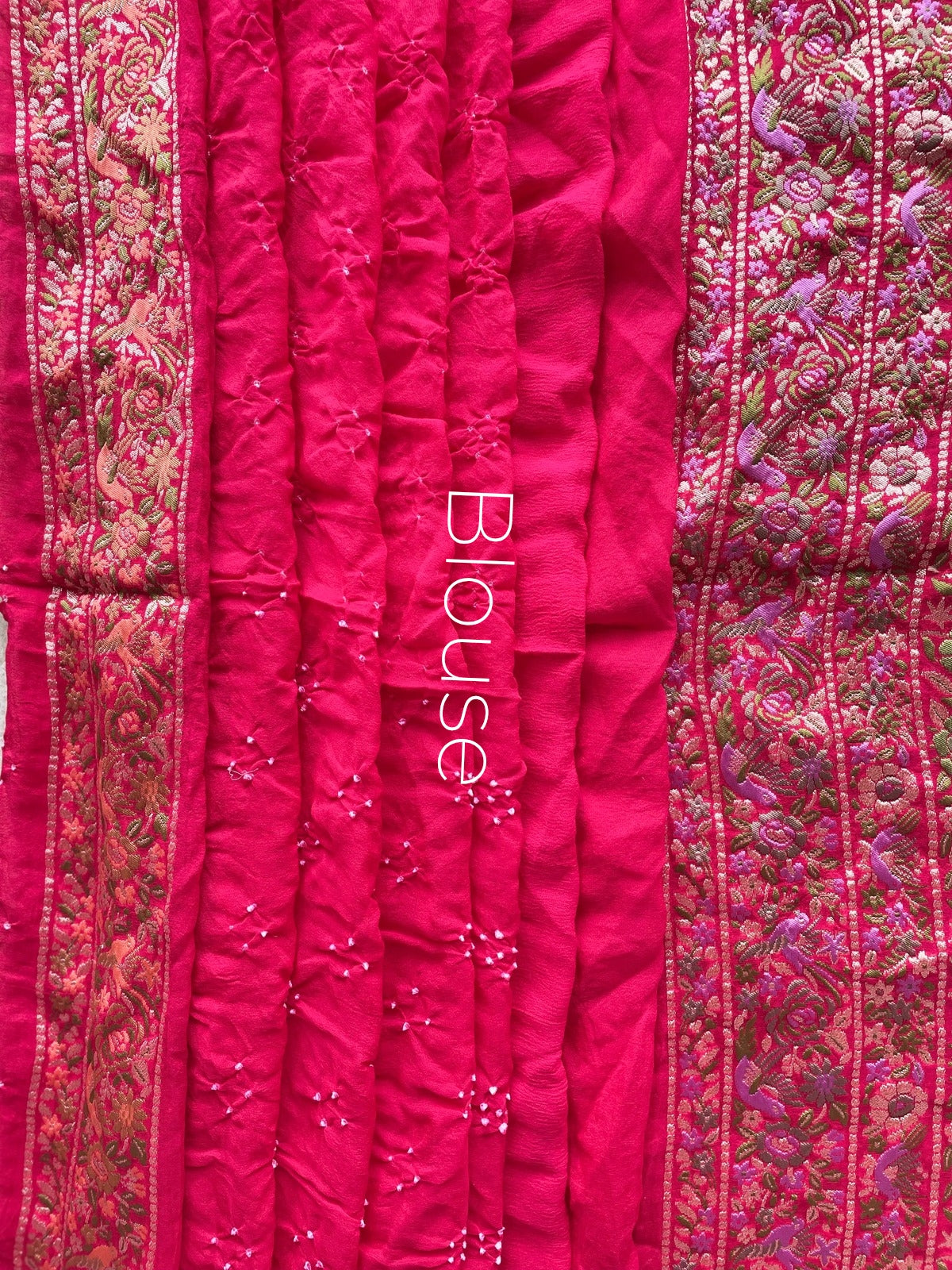 Abhaya - Rani Pink Tilfi Meenakari Bandhani Saree