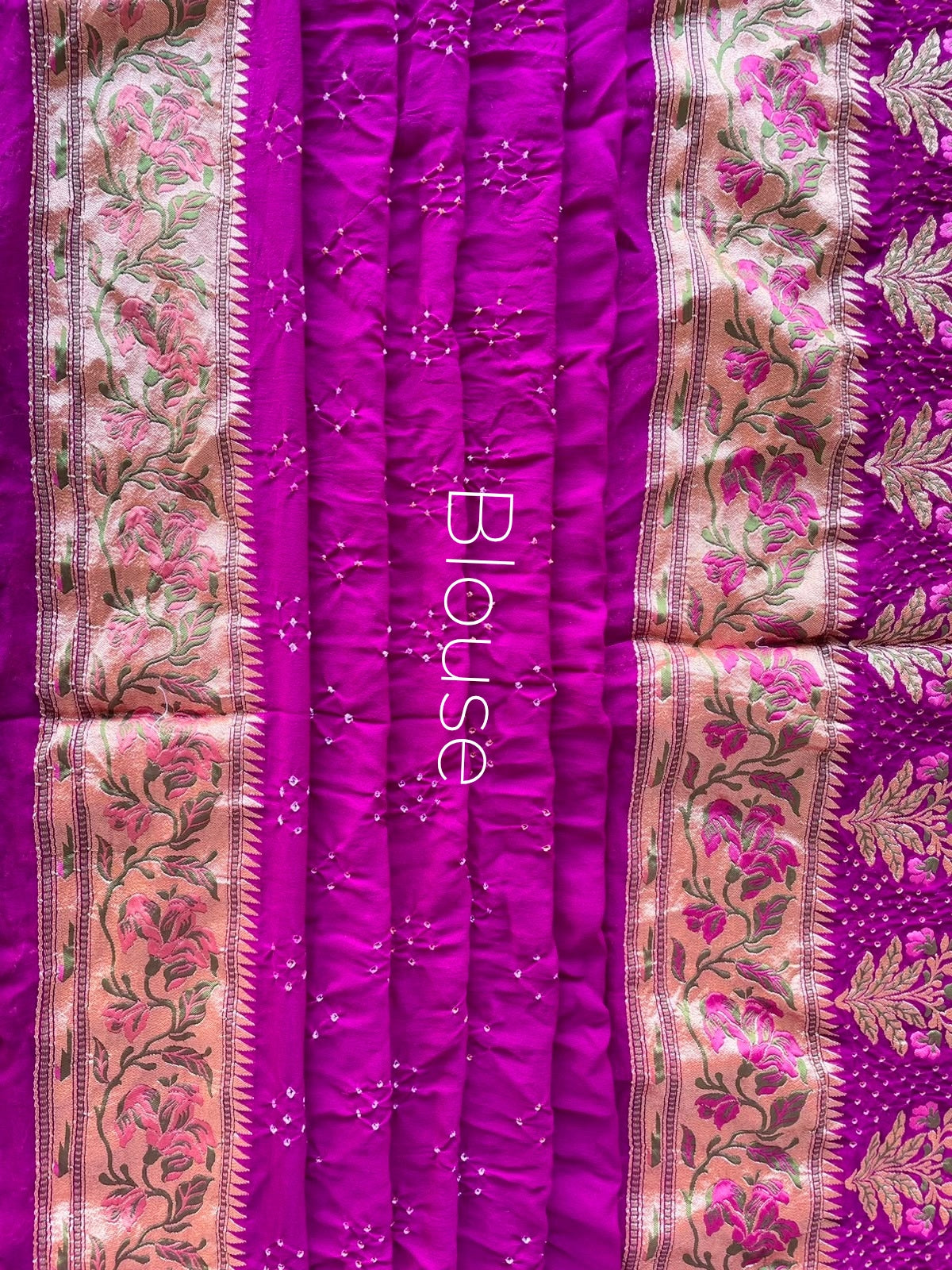 Taara - Magenta Tilfi Meenakari Bandhani Saree
