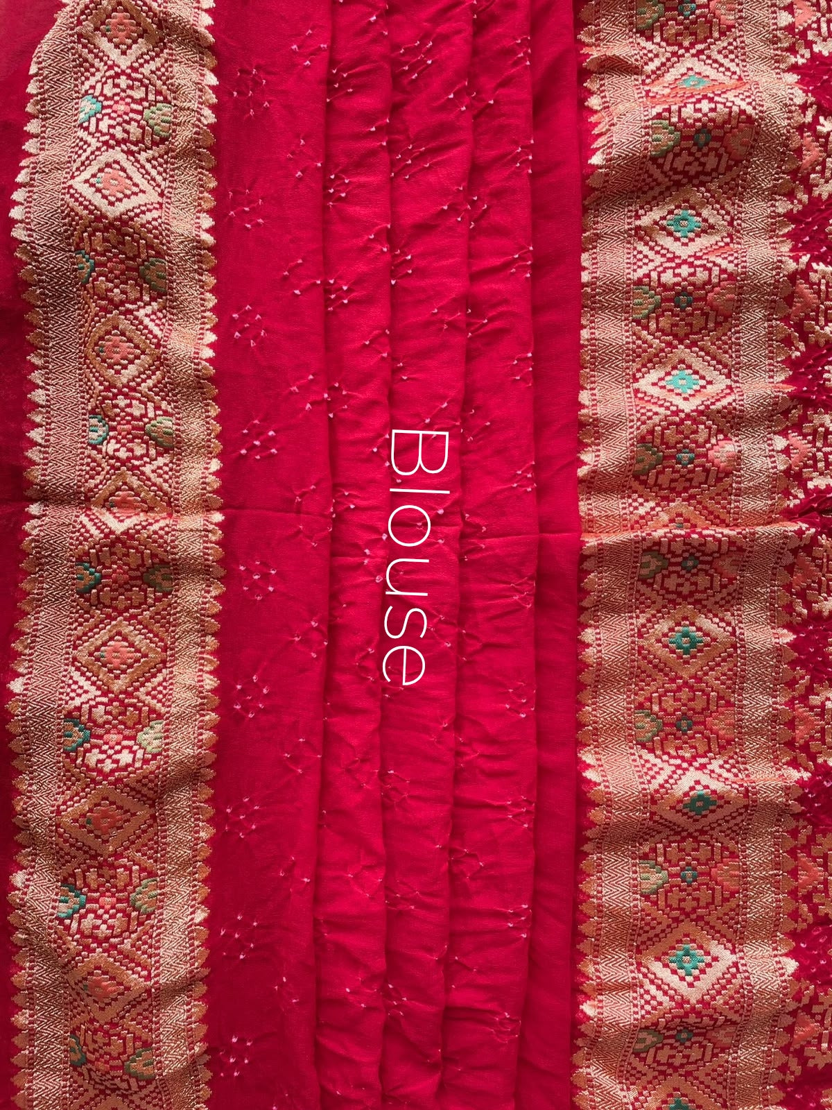 Vishakha - Red & Pink Meenakari Bandhani Saree