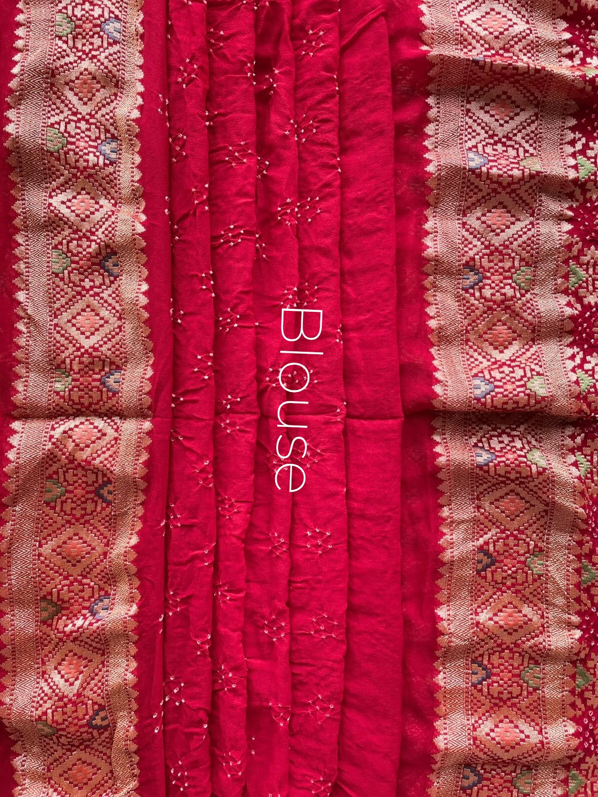 Arya - Red & Orange Meenakari Bandhani Saree