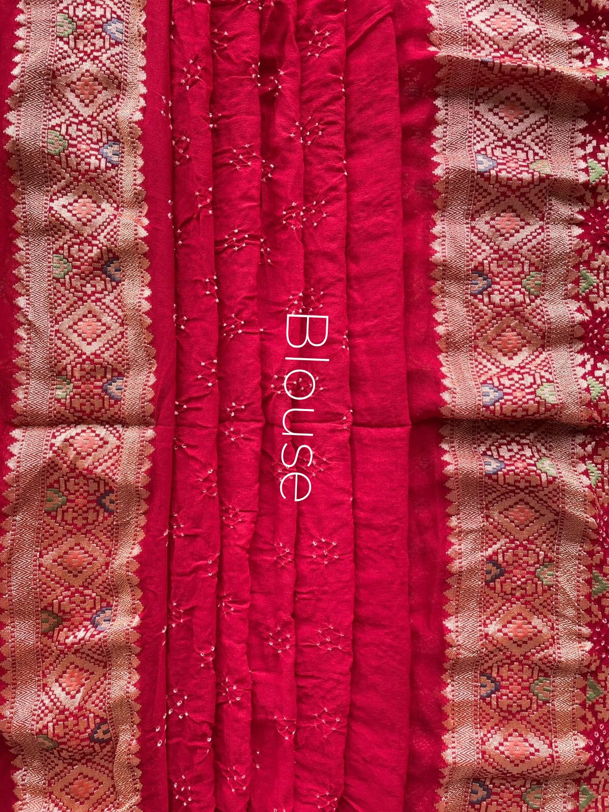 Riya - Red Meenakari Bandhani Saree
