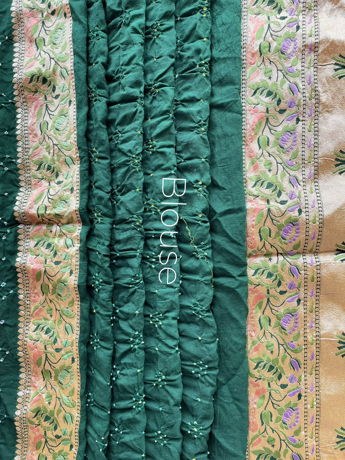 Nirja - Green Tilfi Meenakari Bandhani Saree