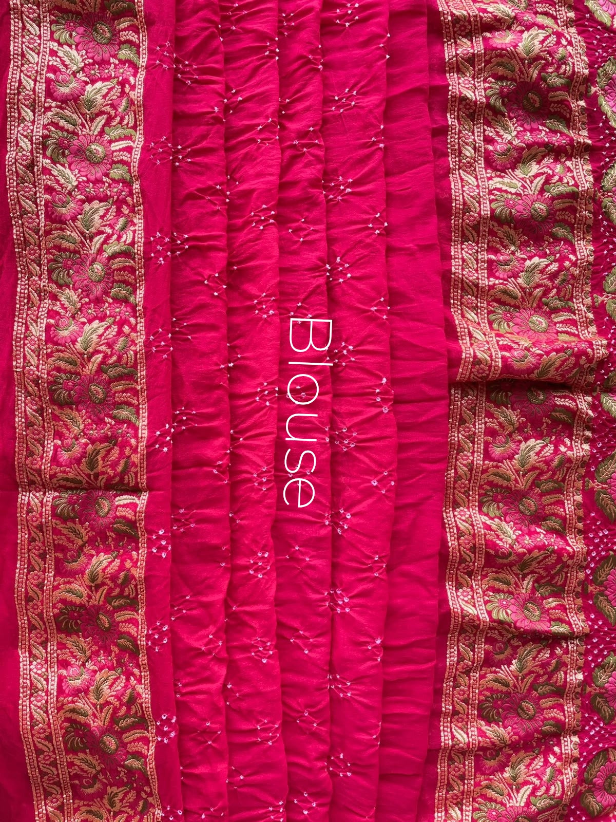 Chaitaly - Rani Pink Tilfi Meenakari Bandhani Saree