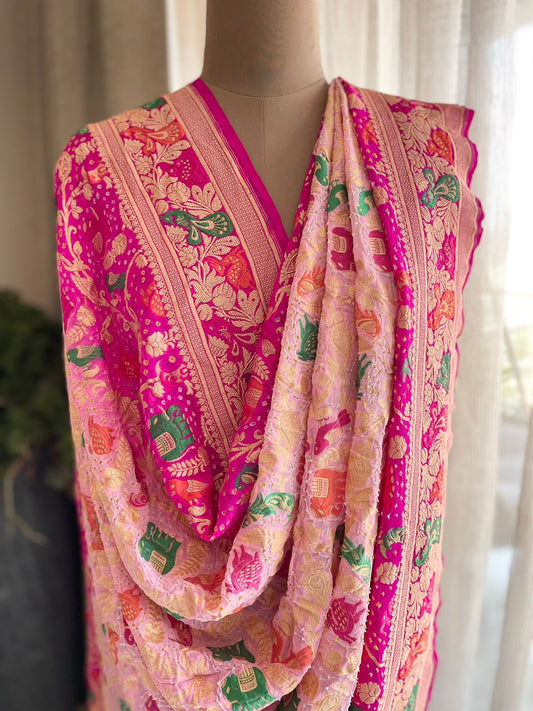 Shefali - The Jasmine Tree Meenakari Motif Dupatta