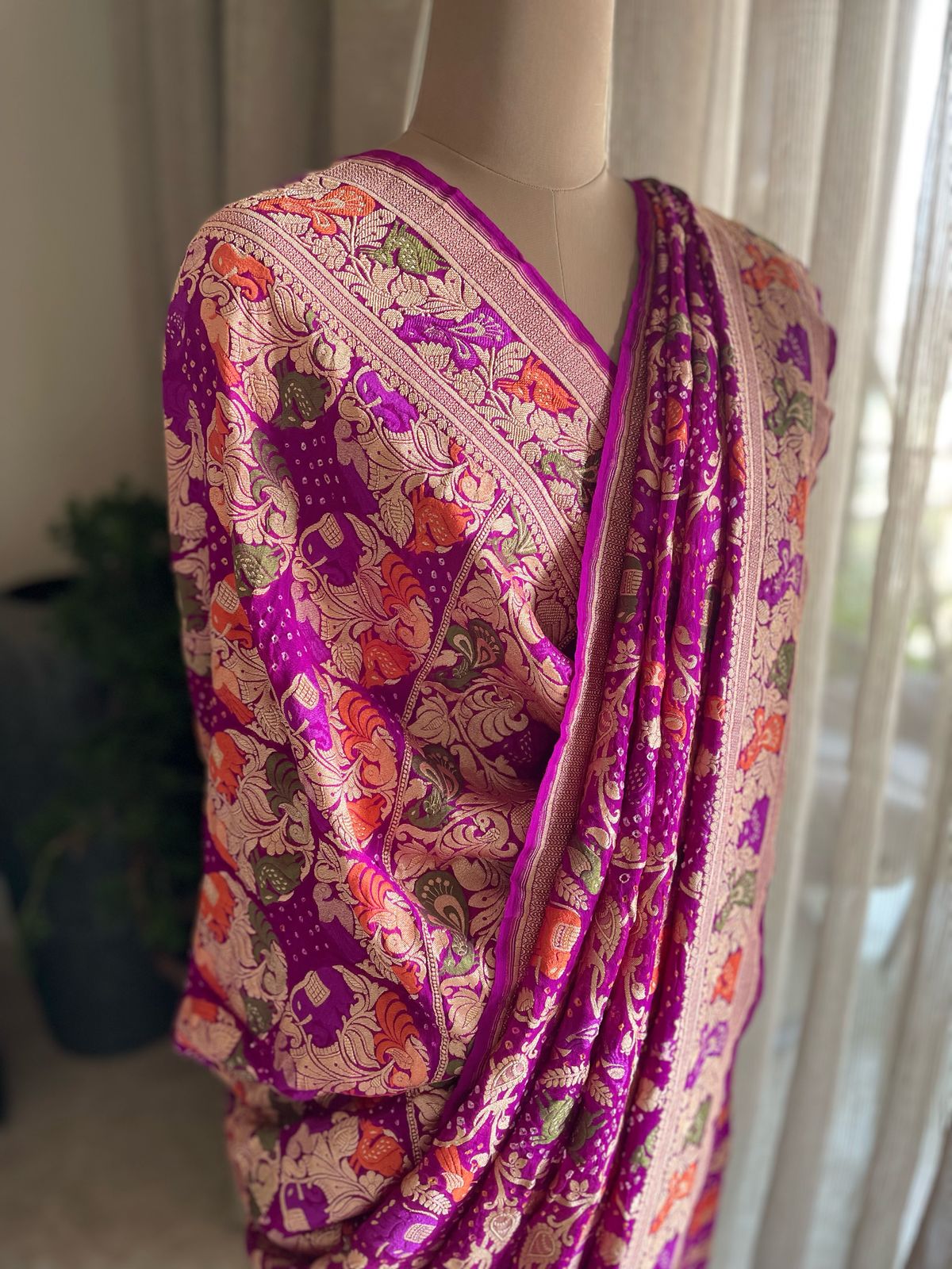 Amrita - 	Immortality Meenakari Motif Saree