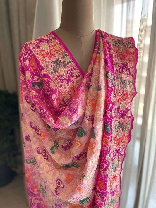 Siya - Hindu Goddess Sita Meenakari Motif Dupatta