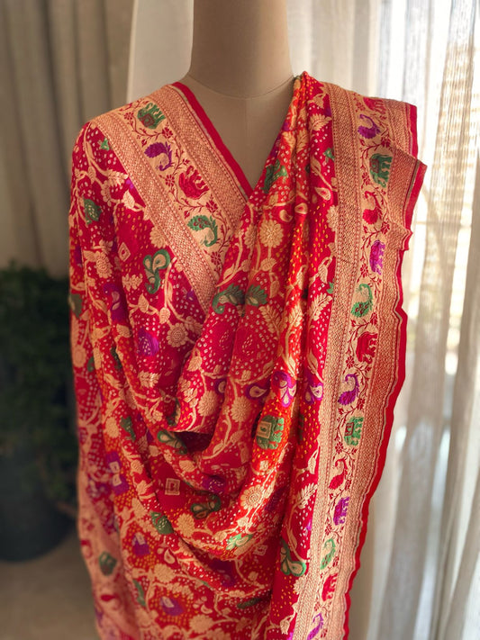 Anvika - The Definition Of Beauty Meenakari Motif Dupatta