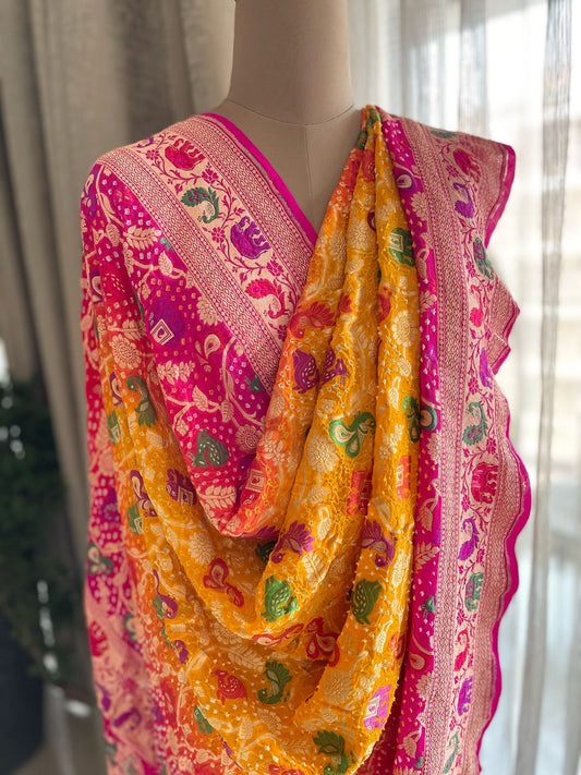 Maitri - The Source Of Serenity Meenakari Motif Dupatta