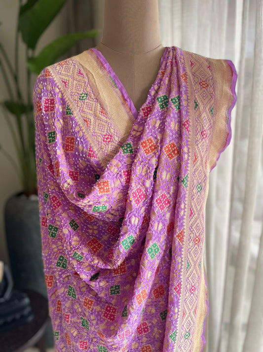 Gulzaar - Opulent Rose Garden Meenakari Dupatta