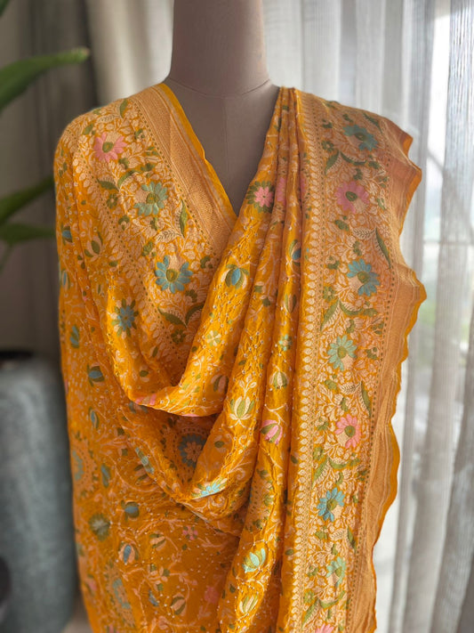 Arunima - Glow of Dawn Meenakari Motif Dupatta