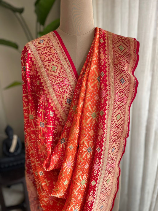 Tanishka - Goddess of Gold Meenakari Dupatta