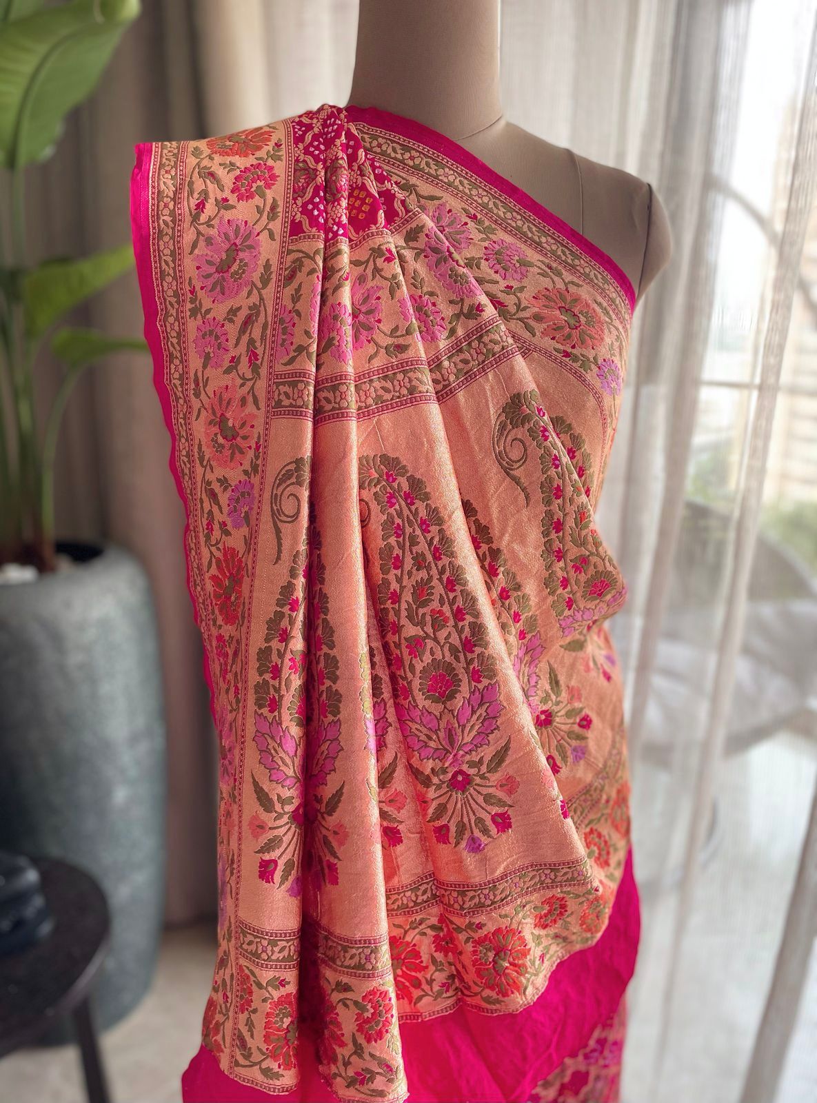 Shriya - An auspicious woman Meenakari Motif Saree