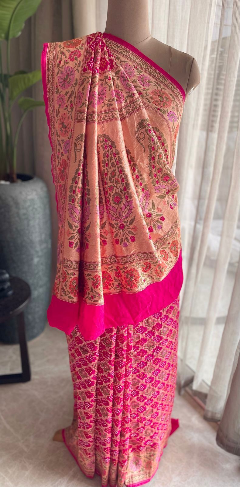 Shriya - An auspicious woman Meenakari Motif Saree