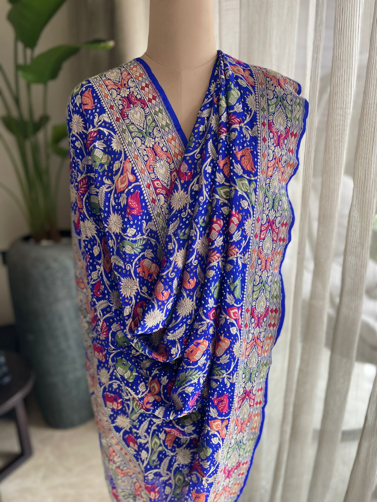 Shashi - A Celestial Goddess Meenakari Motif Dupatta