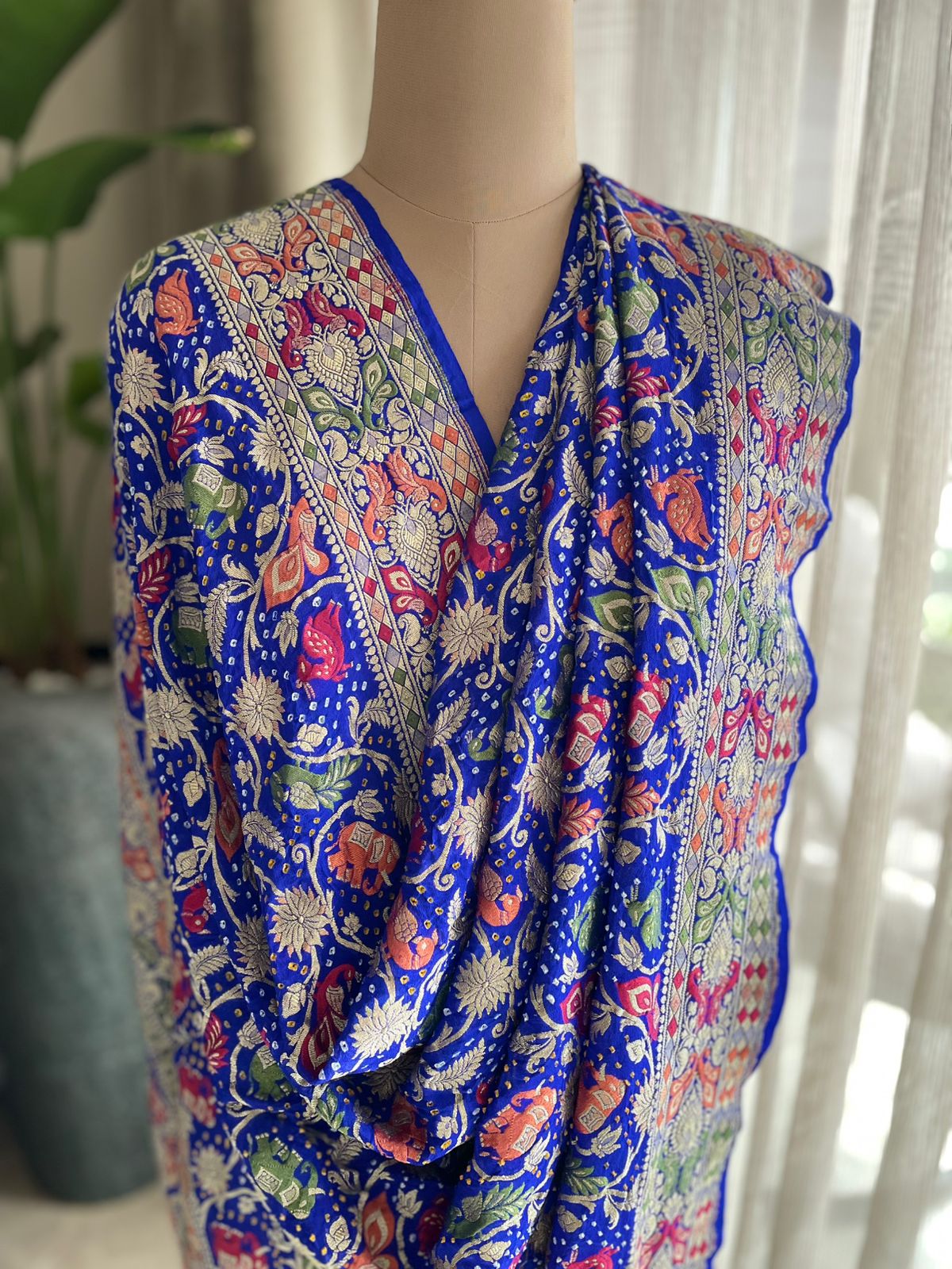 Shashi - A Celestial Goddess Meenakari Motif Dupatta