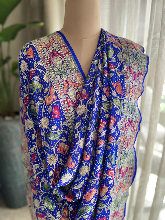 Shashi - A Celestial Goddess Meenakari Motif Dupatta