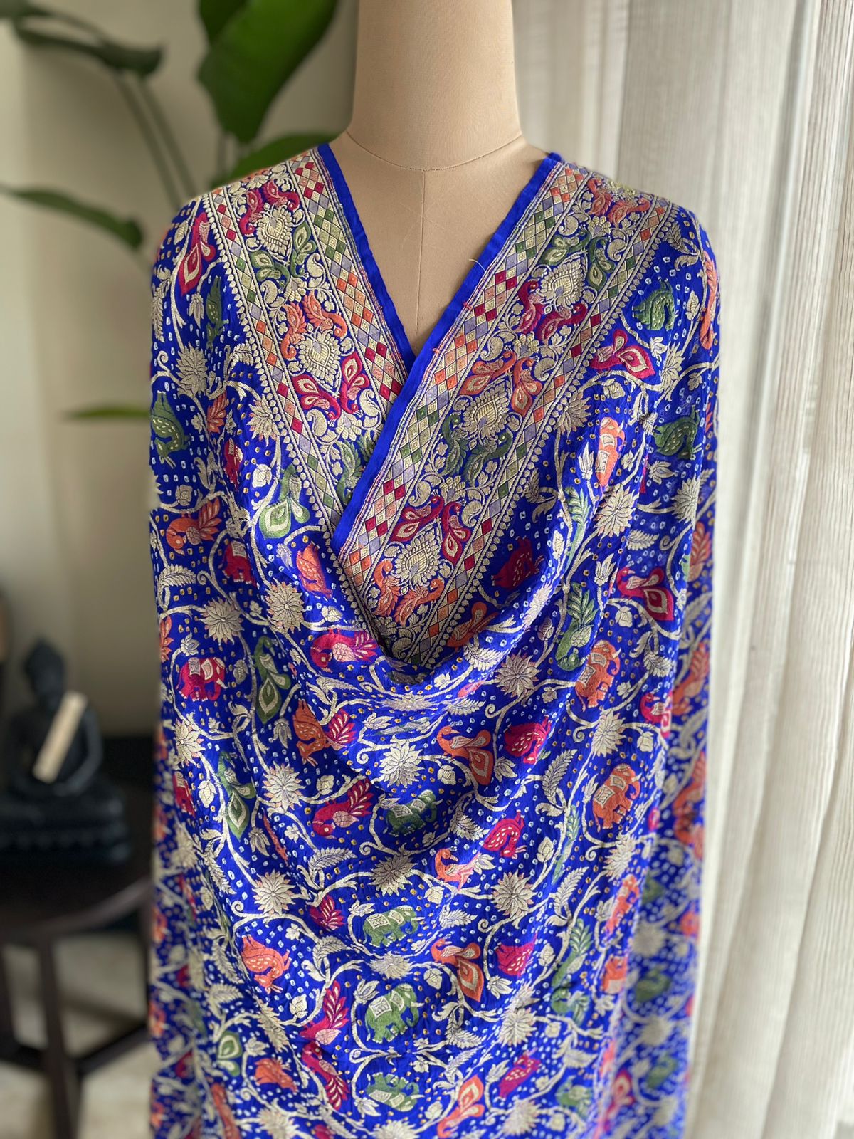 Shashi - A Celestial Goddess Meenakari Motif Dupatta