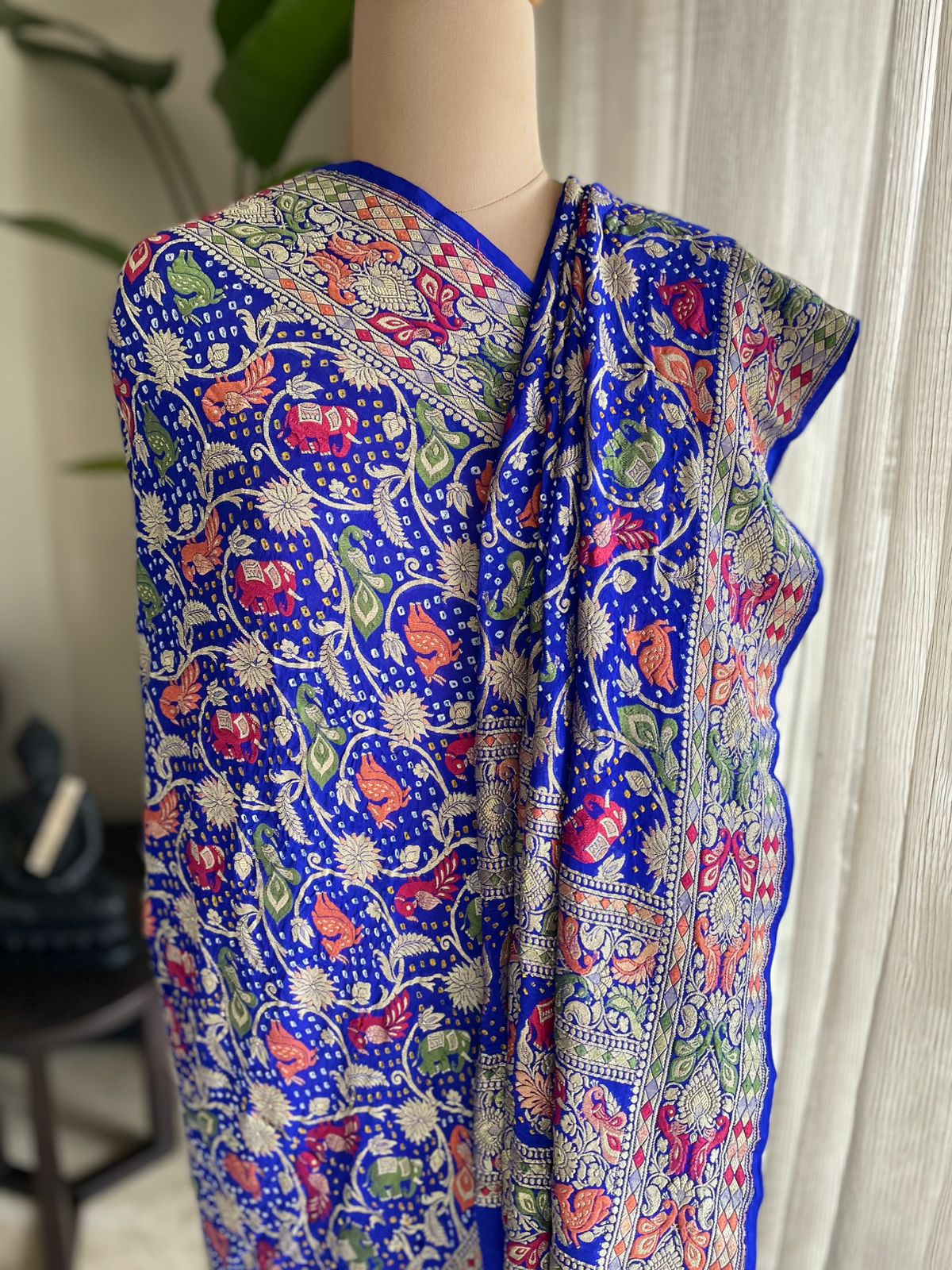 Shashi - A Celestial Goddess Meenakari Motif Dupatta