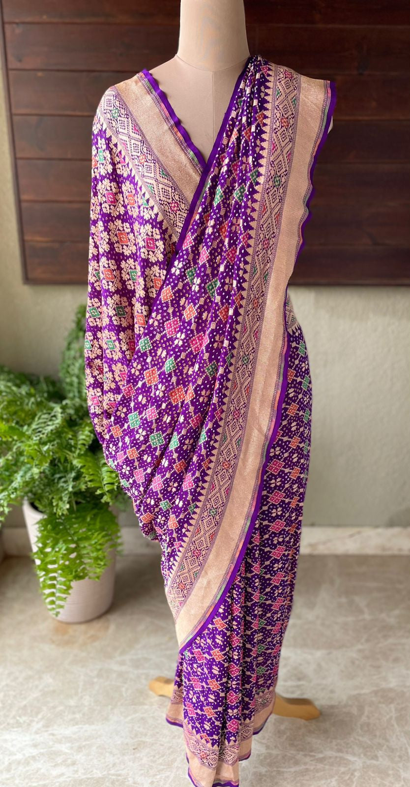 Meera - Devotee of Lord Krishna Meenakari Saree