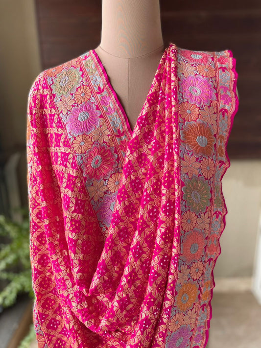 Maitri - The Source Of Serenity Meenakari Motif Dupatta