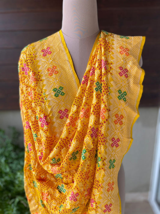 Baani - Goddess Saraswati Meenakari Dupatta