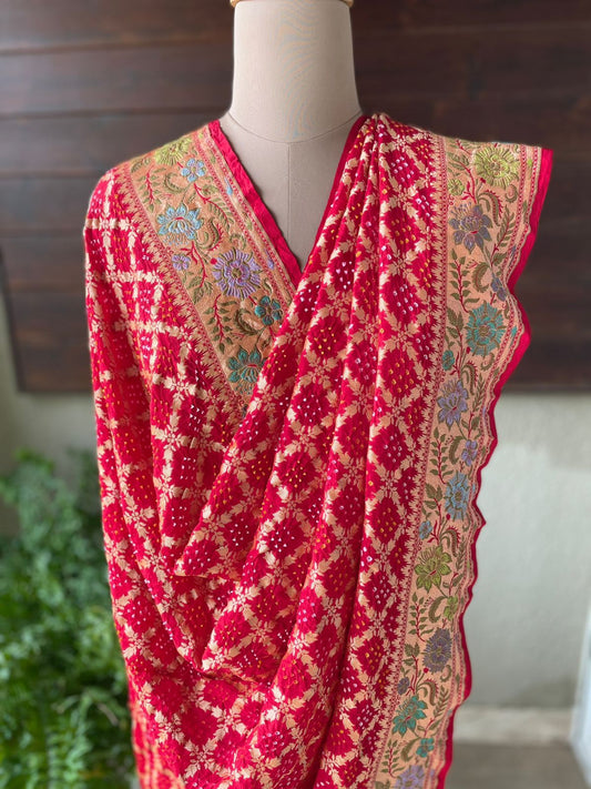 Adrika - Celestial Meenakari Motif Dupatta