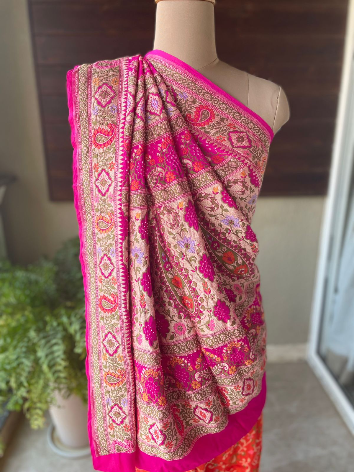 Anisha - One who is Supreme Meenakari Motif Saree