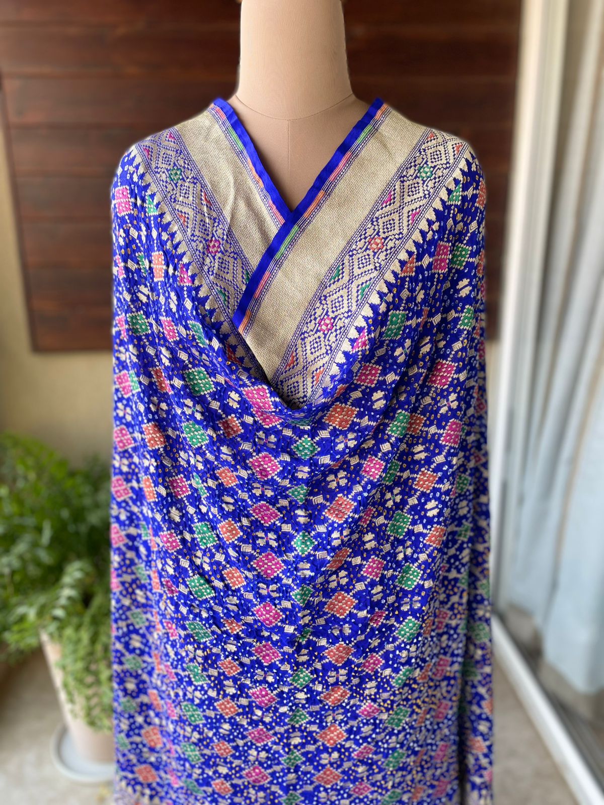 Nargis - Blue Meenakari Bandhani Dupatta