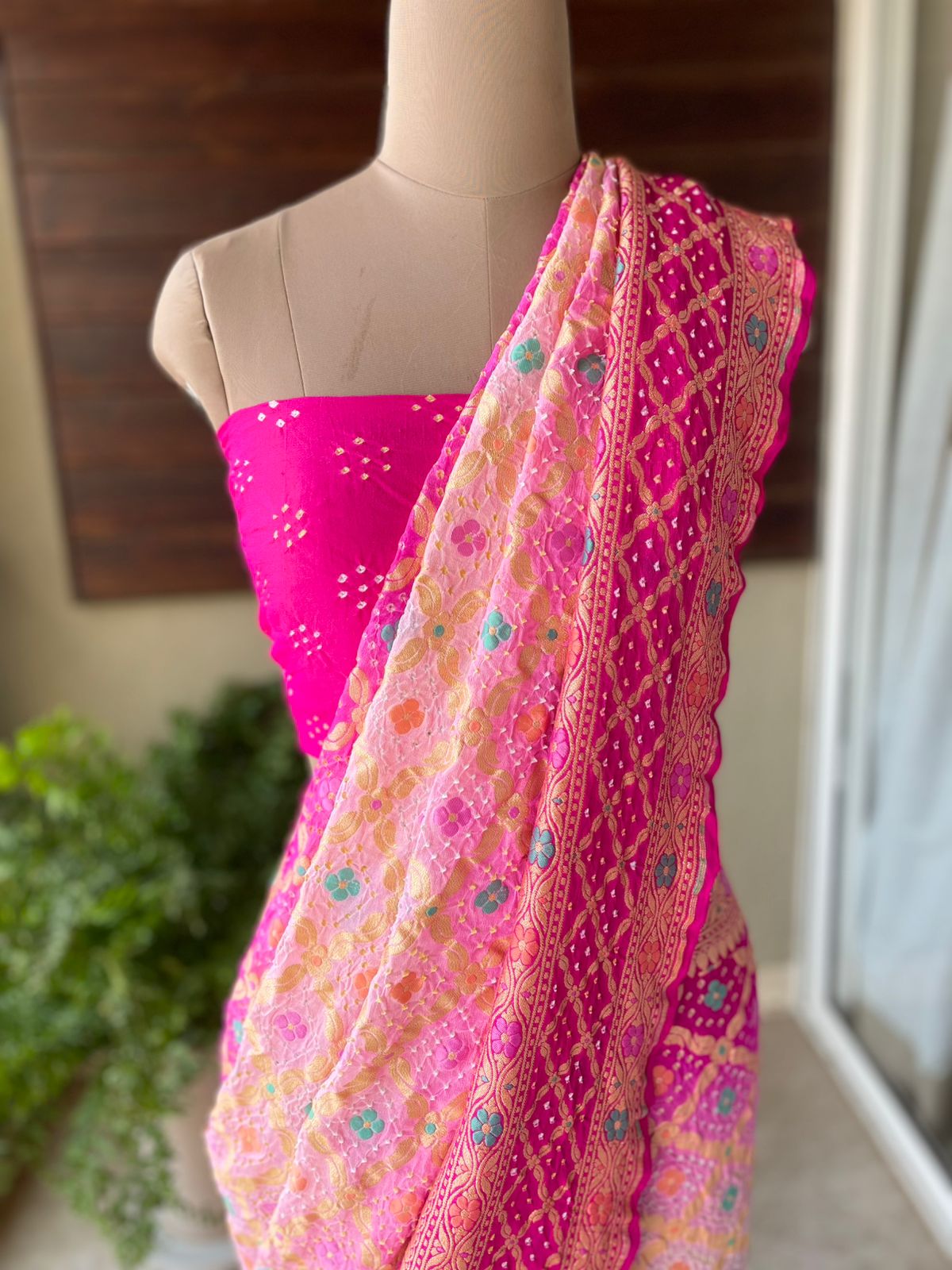 Miraya - Pink & Peach Meenakari Tilfi Saree