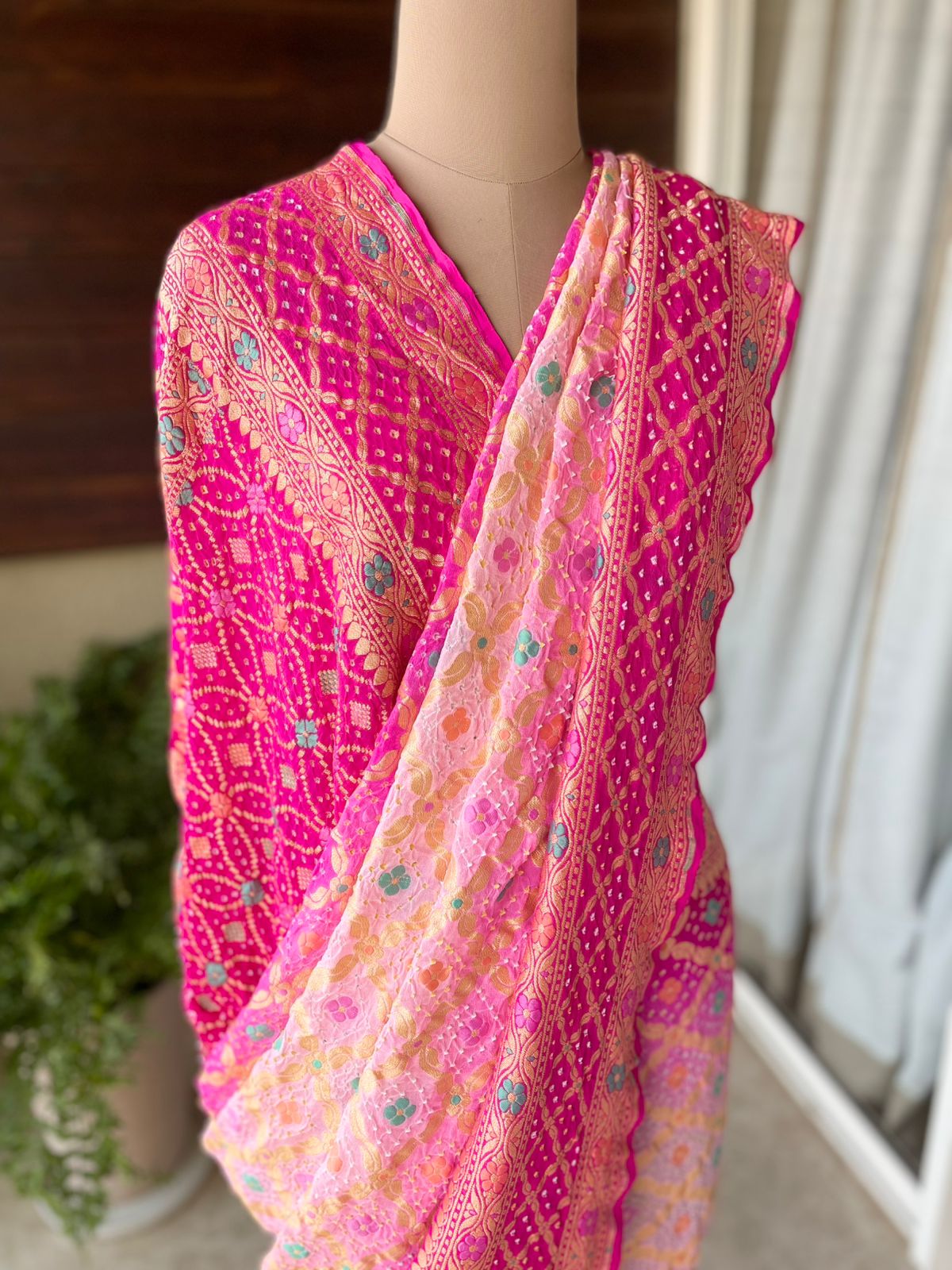 Miraya - Pink & Peach Meenakari Tilfi Saree