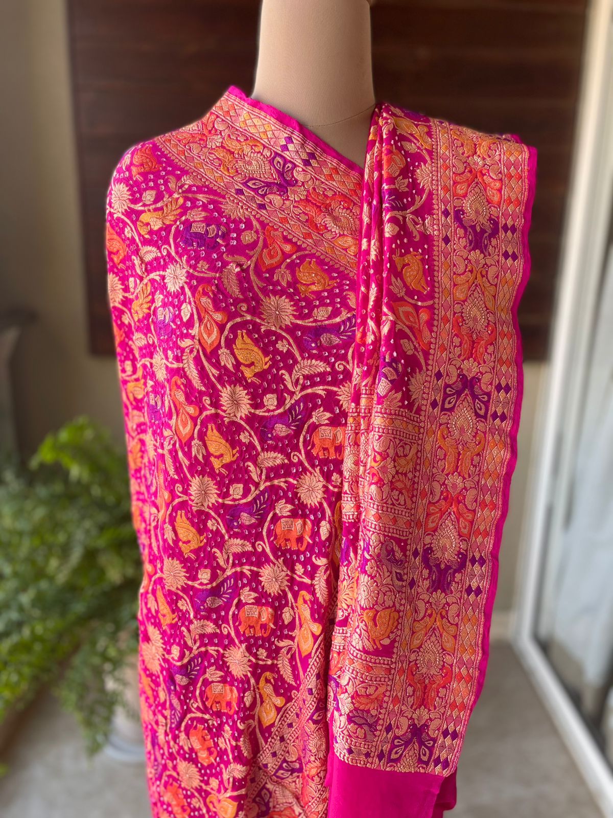 Hansika - Pink Meenakari Tilfi Dupatta