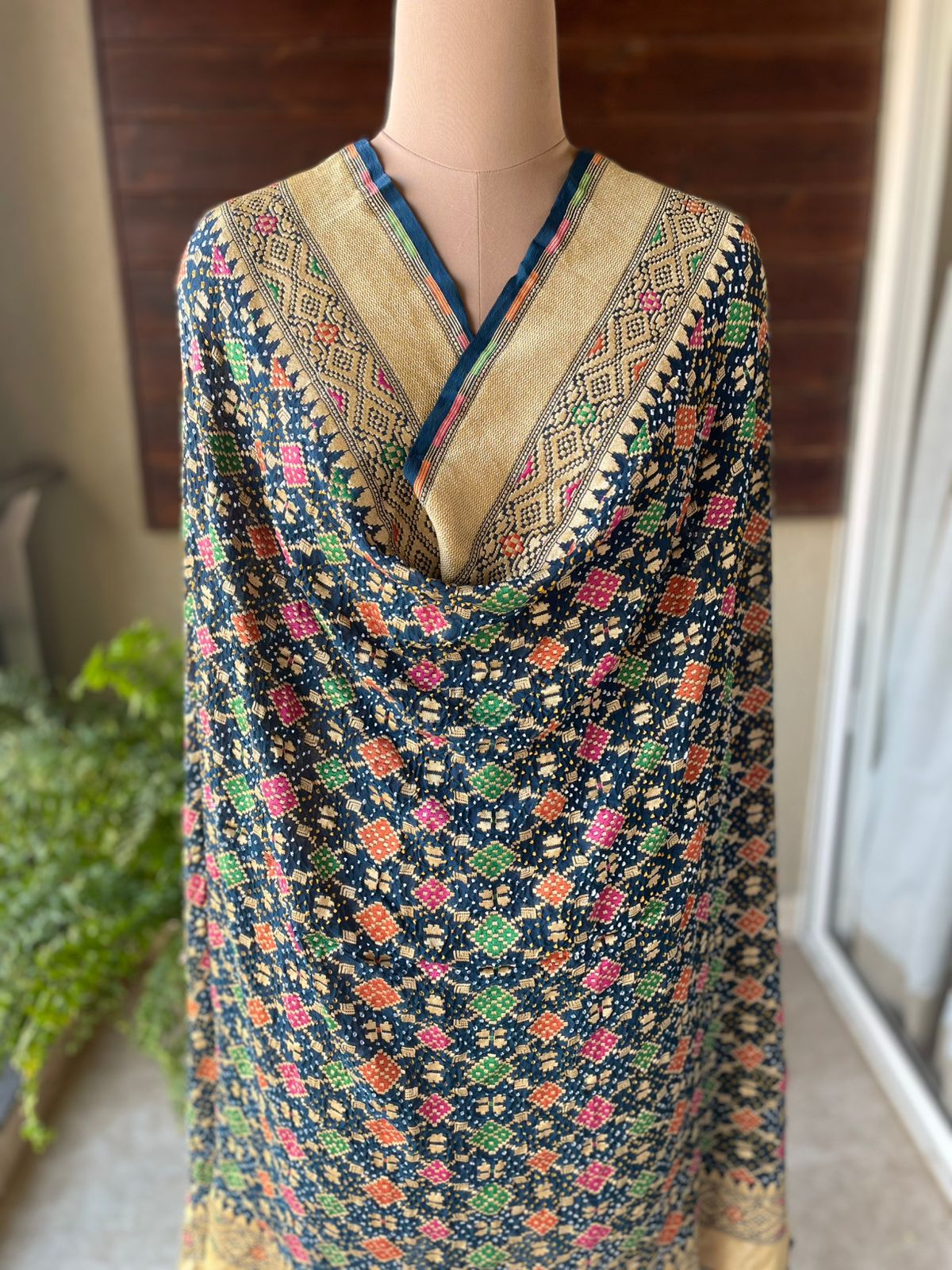 Abeer - Blue Meenakari Bandhani Dupatta