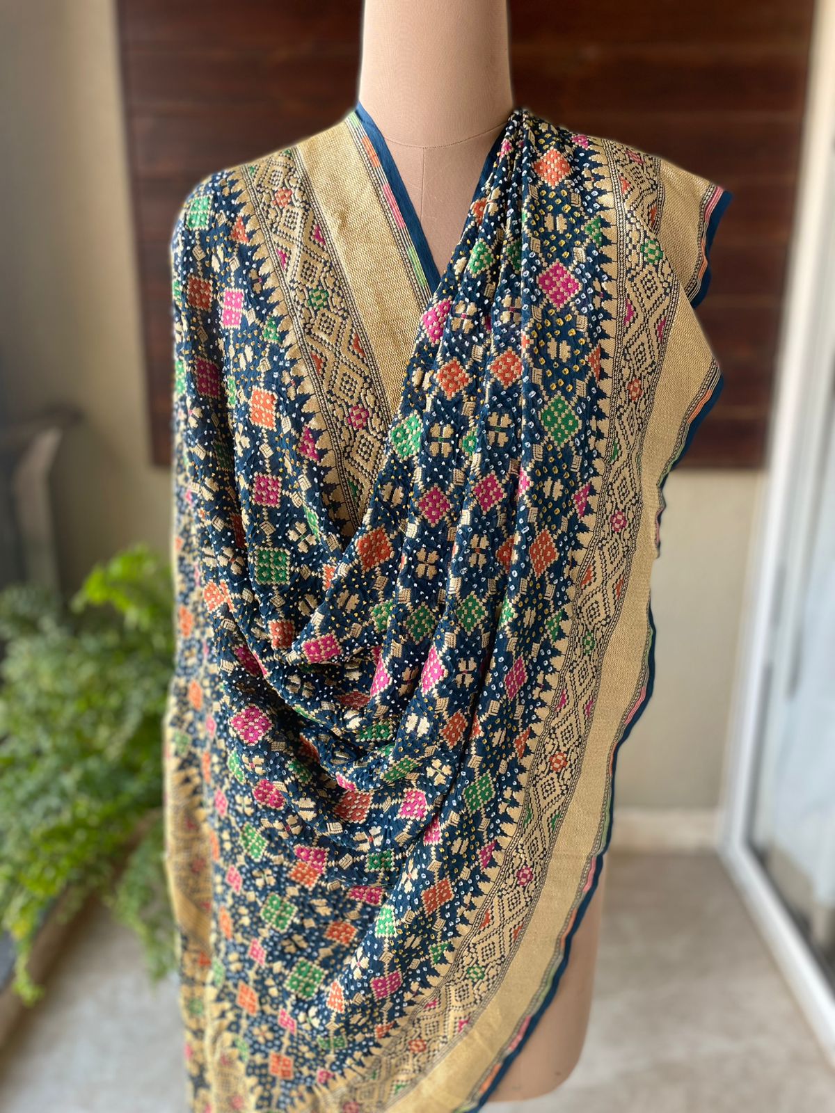 Abeer - Blue Meenakari Bandhani Dupatta