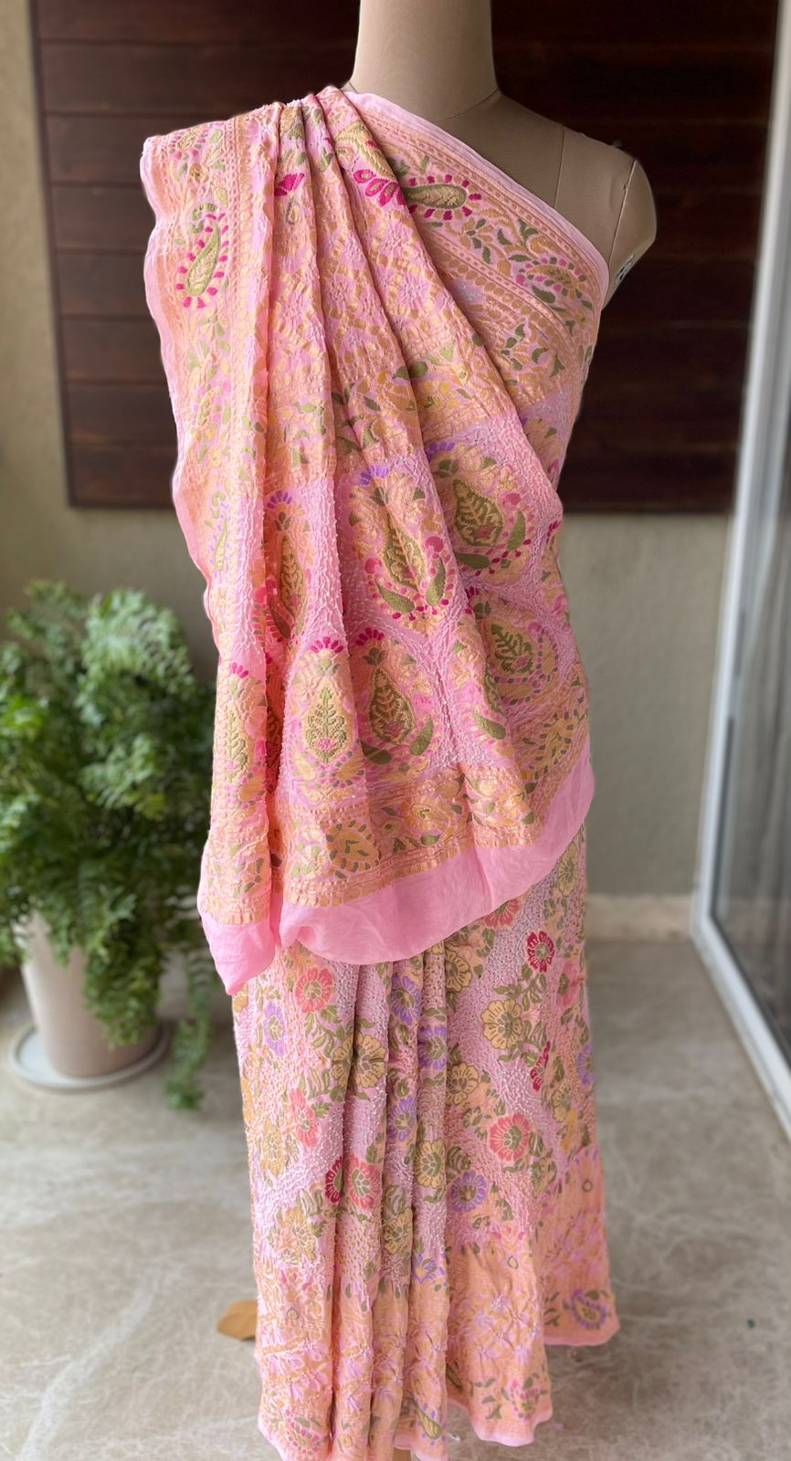 Dhwani - Peach Meenakari Tilfi Saree