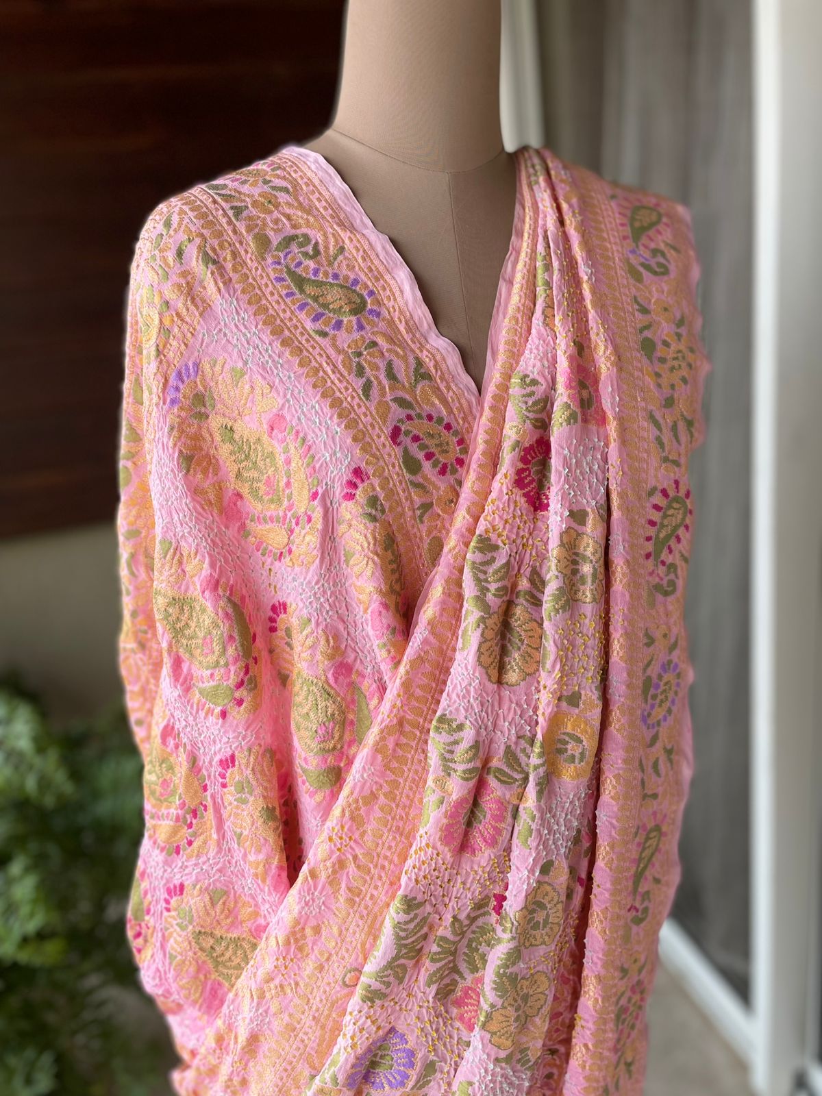 Dhwani - Peach Meenakari Tilfi Saree