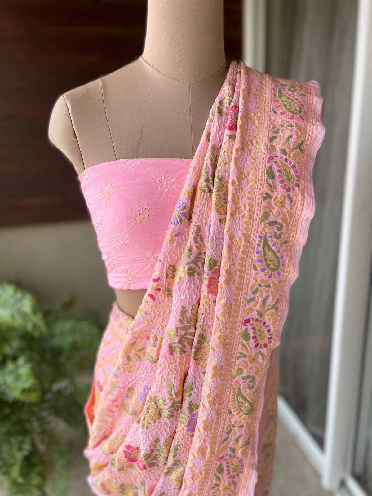 Dhwani - Peach Meenakari Tilfi Saree