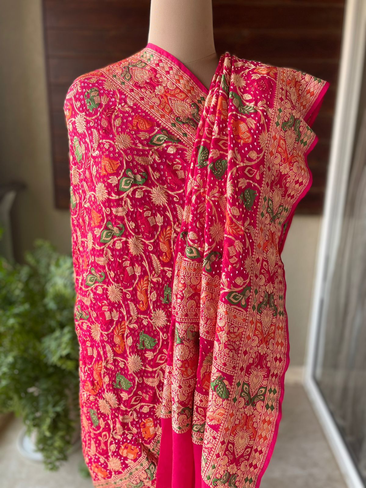 Anamika - Rose Pink Meenakari Tilfi Dupatta