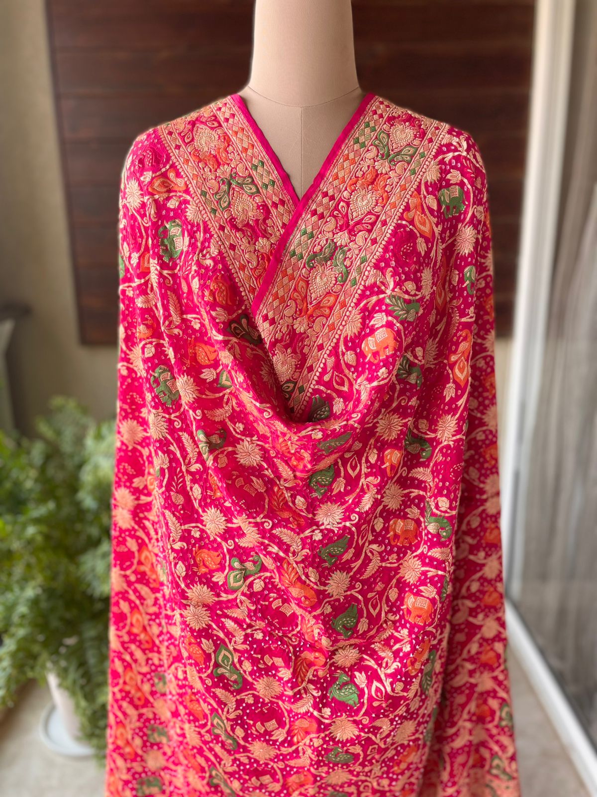 Anamika - Rose Pink Meenakari Tilfi Dupatta